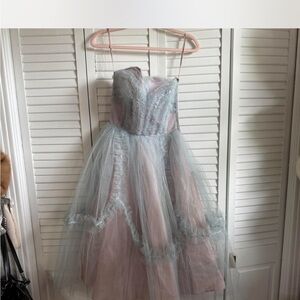 Gorgeous True Vintage 1950s Blue Tulle Ball Gown